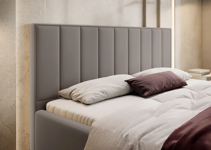Polsterbett 140x200 cm Rinus in beige aus wasserabweisendem Stoff