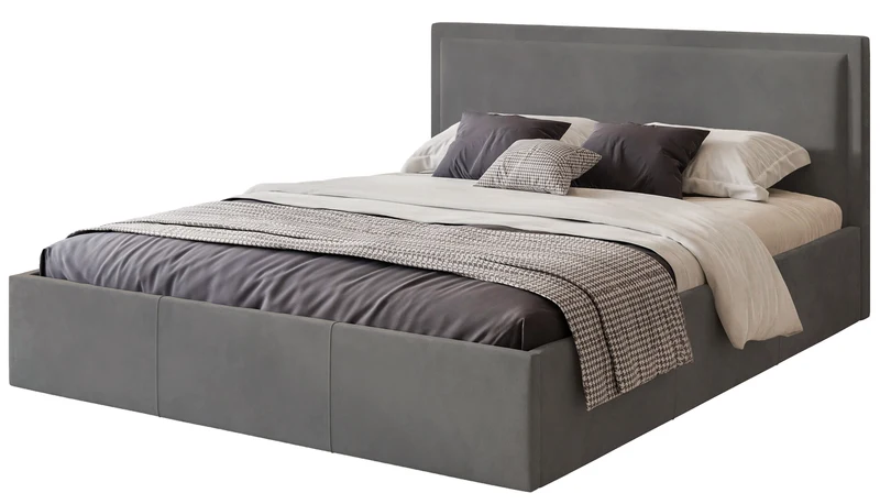 Polsterbett 180x200 cm Soave mit Stauraum und Metallrahmen, Stahlvelours