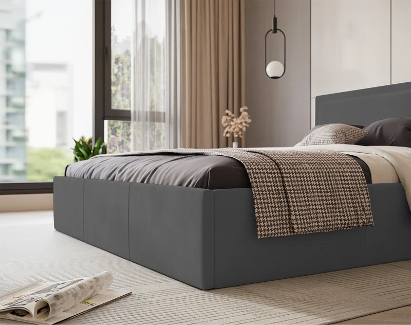 Polsterbett 180x200 cm Soave mit Stauraum und Metallrahmen, Stahlvelours