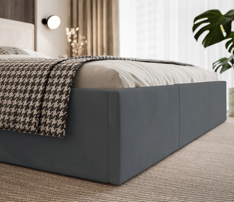 Polsterbett 140x200 cm Soave II mit Stauraum und Metallrahmen, Stahlvelours