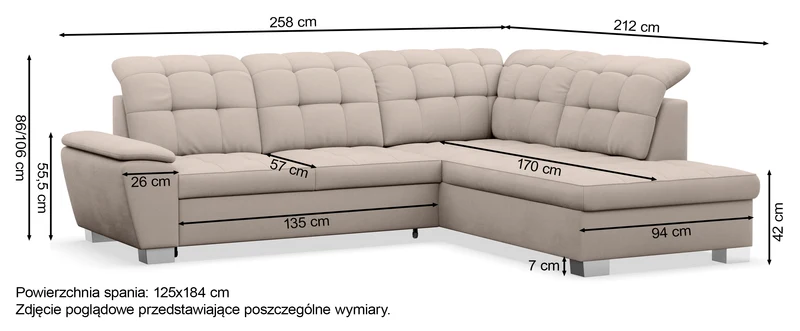 Ecksofa mit Schlaffunktion Jamaal, L-förmig, linksseitig, mit Stauraum, dunkelgraues Geflecht