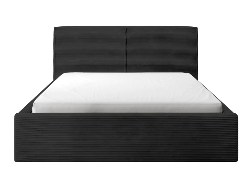 Polsterbett 140x200 cm Farese mit Stauraum und Gasdruckfeder, schwarz Cord