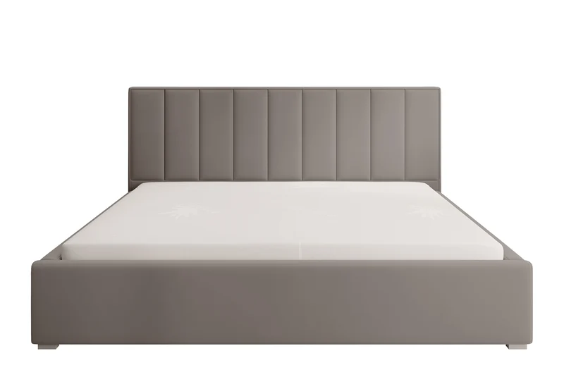 Polsterbett 140x200 cm Rinus mit Stauraum, beige aus hydrophobem Stoff