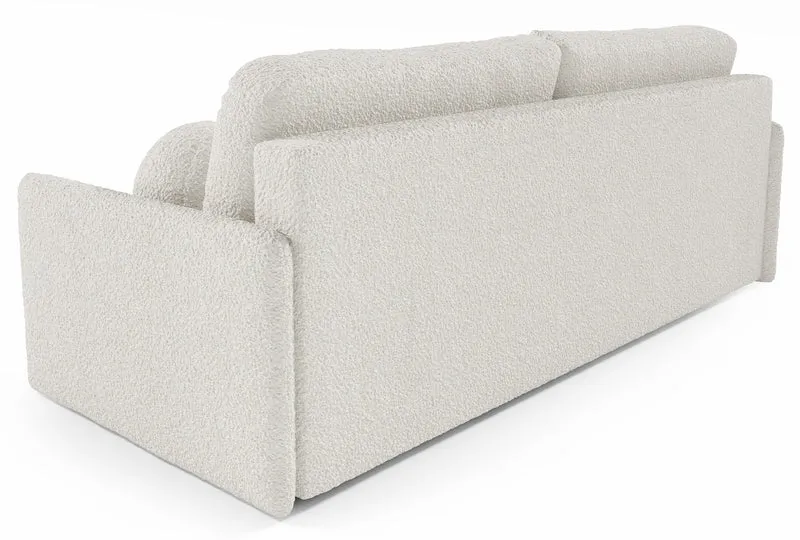 Ausziehbares Sofa Glove mit Bettkasten, cremefarbenes Bouclé