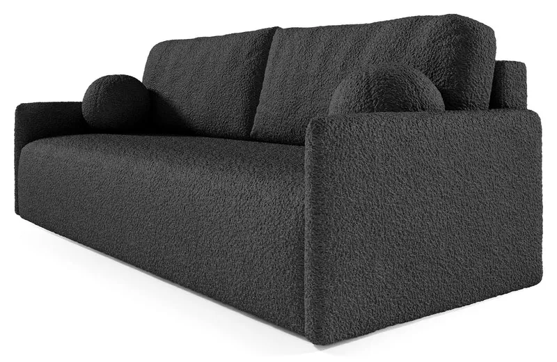 Ausziehbares Sofa Glove mit Bettkasten, graphitfarbenes Bouclé