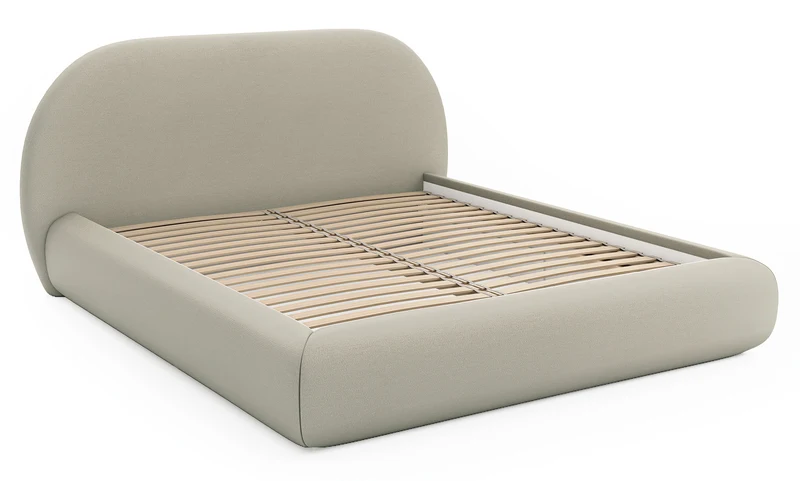 Polsterbett 180x200 cm Buvio hellbeige Chenille
