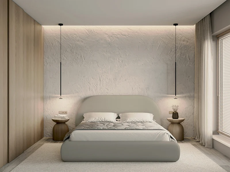 Polsterbett 180x200 cm Buvio hellbeige Chenille
