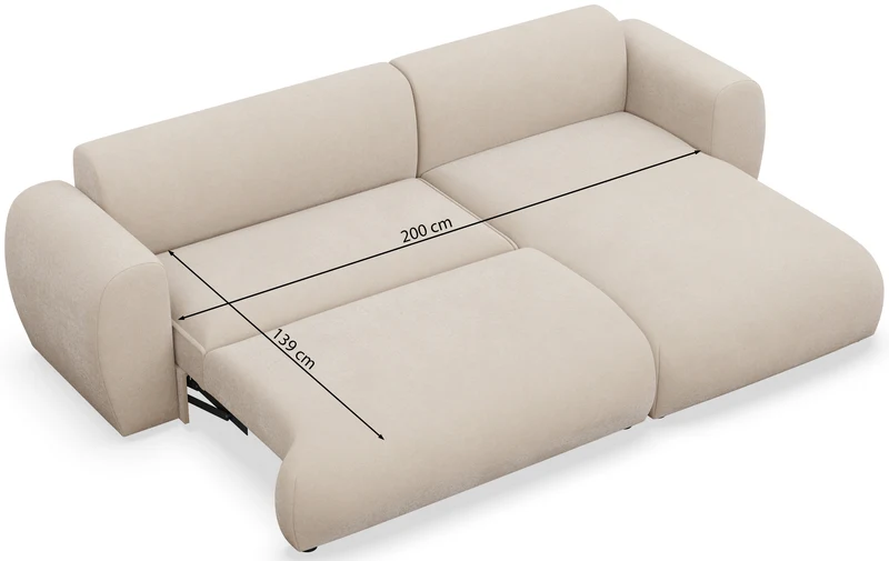 Ecksofa mit Schlaffunktion Emia, L-förmig, rechtsseitig, grau Chenille