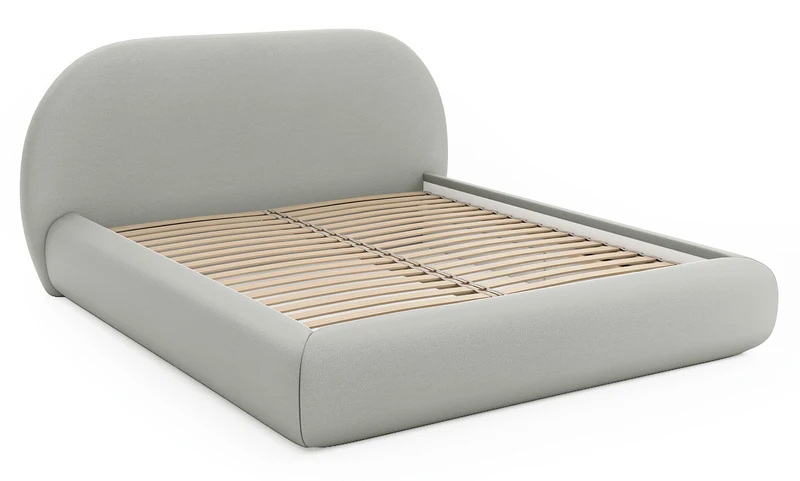 Polsterbett 180x200 cm Buvio in grau-beige Chenille