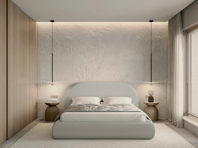 Polsterbett 180x200 cm Buvio in grau-beige Chenille