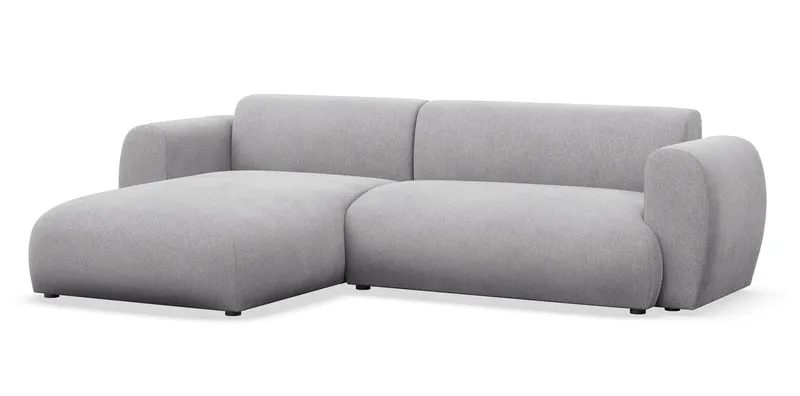 Ecksofa mit Schlaffunktion Emia, L-förmig, linksseitig, grau, Chenille