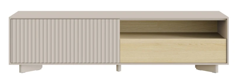 TV-Schrank Distria mit Schublade und geriffelter Front 175 cm Kaschmir/Vicenza-Eiche