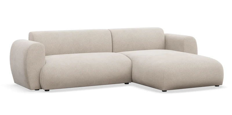 Ecksofa mit Schlaffunktion Emia, L-Form, rechtsseitig, beige Chenille