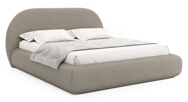 Polsterbett 180x200 cm Buvio dunkelbeige Bouclé
