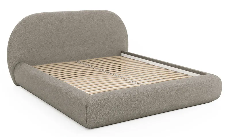 Polsterbett 180x200 cm Buvio dunkelbeige Bouclé