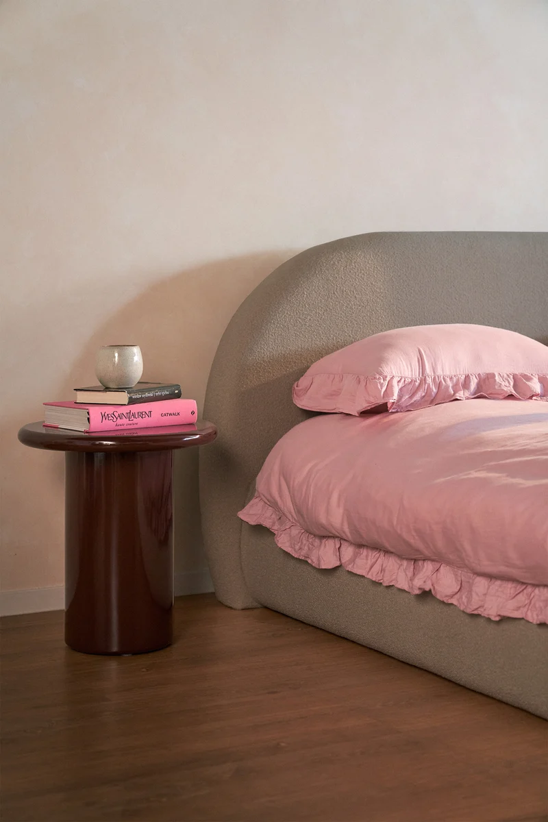 Polsterbett 180x200 cm Buvio dunkelbeige Bouclé
