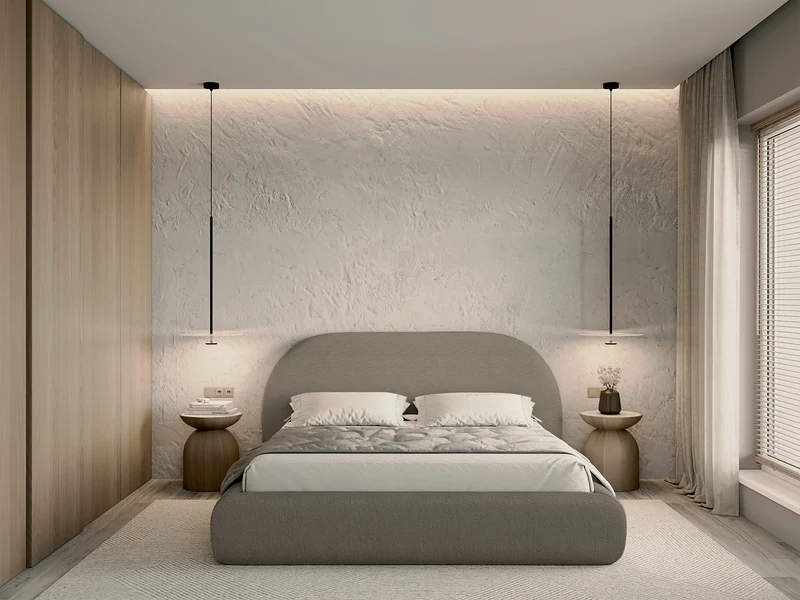 Polsterbett 180x200 cm Buvio dunkelbeige Bouclé