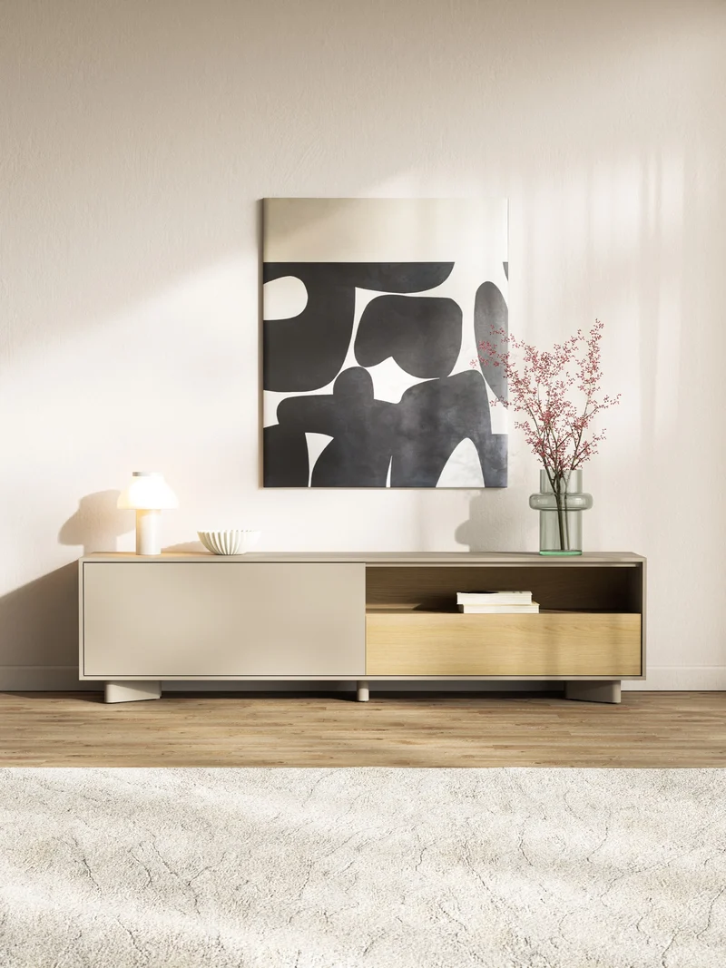 TV-Schrank Distria mit Schublade 175 cm Kaschmir/Vicenza-Eiche