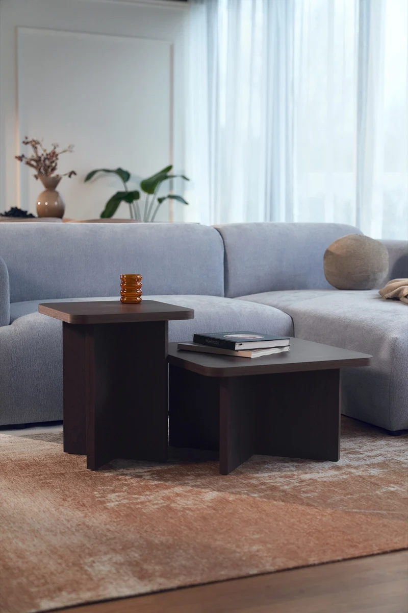 Quadratischer Couchtisch Qubeo 60 cm Esche Prestige Bronze