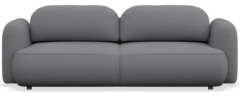 Dreisitziges ausklappbares Sofa Tvoya in grauem Chenille