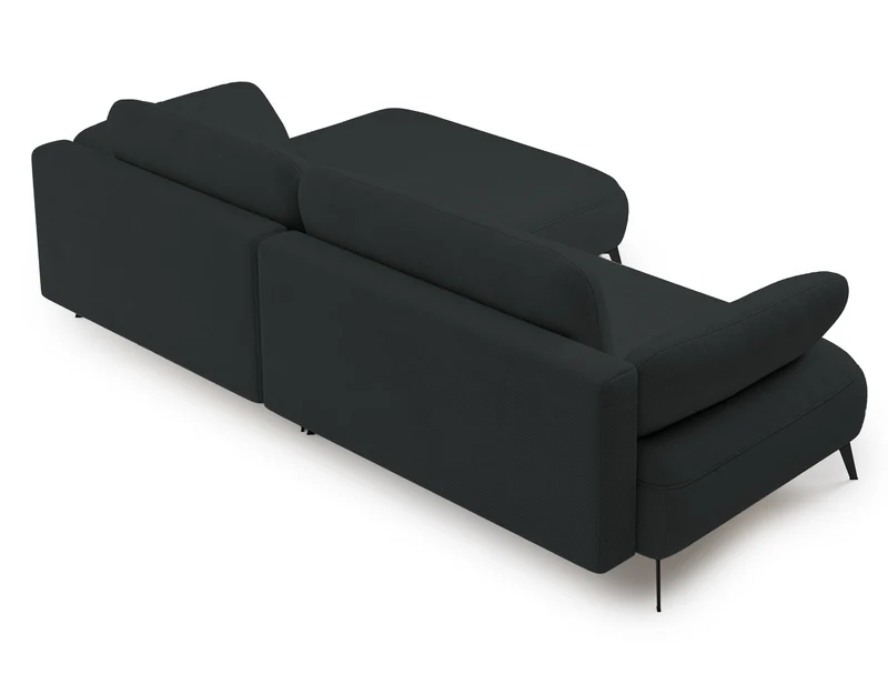 Ecksofa mit Schlaffunktion Avolla, L-förmig, rechtsseitig, mit Stauraum, graphitfarben, hydrophobes Chenille