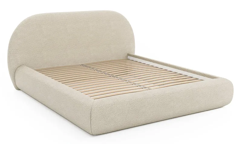 Polsterbett 160x200 cm Buvio beige Bouclé