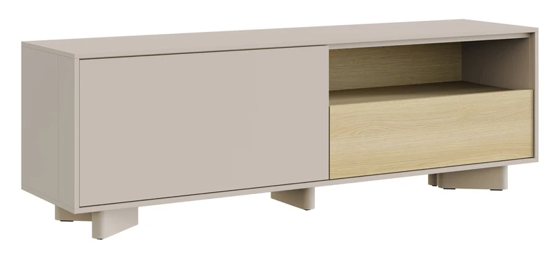 TV-Schrank Distria mit Schublade 140 cm Kaschmir/Vicenza-Eiche