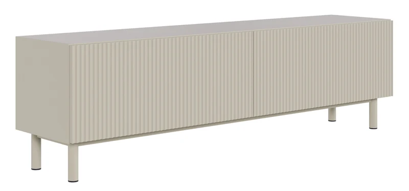TV-Schrank Veldio New mit gefräster Front 140 cm grau-beige