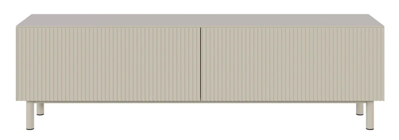 TV-Schrank Veldio New mit gefräster Front 140 cm grau-beige