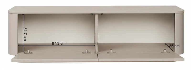 Hängend-stehender TV-Schrank Luvio 140 cm Kaschmir
