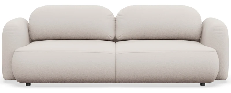 Dreisitziges ausklappbares Sofa Tvoya in hellbeigem Chenille