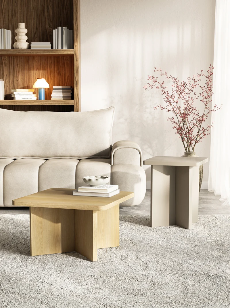 Quadratischer Couchtisch Qubeo 42 cm Kaschmir