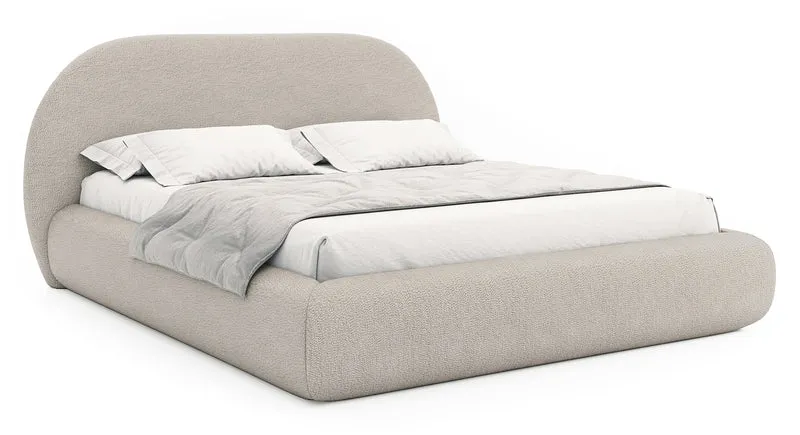 Polsterbett 140x200 cm Buvio hellbeige Bouclé