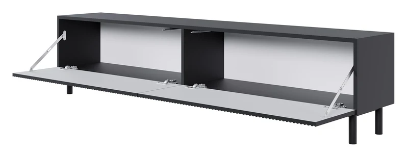 TV-Schrank Veldio New mit gefräster Front, 175 cm, schwarz