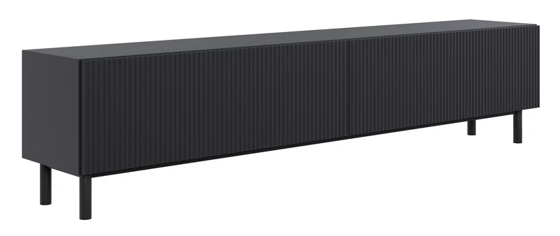 TV-Schrank Veldio New mit gefräster Front, 175 cm, schwarz