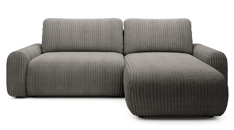 Ecksofa mit Schlaffunktion Lelu, universell L-förmig, mit Stauraum, dunkelbeige Cord