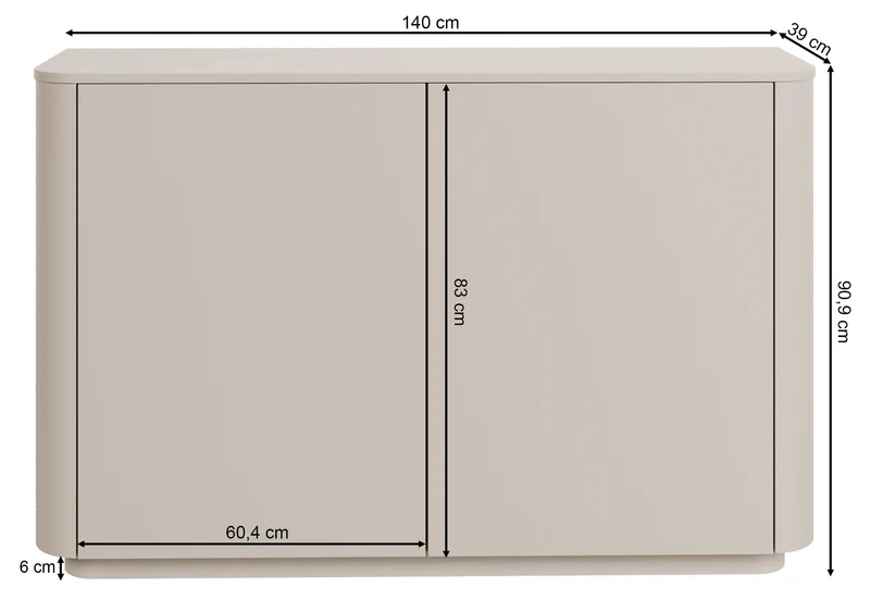 Zweiturige Kommode Luvio 140 cm Kaschmir