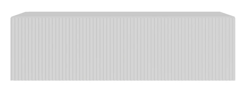 Hängender einflügeliger TV-Schrank Veldio mit geriffelter Front, 100 cm, weiß