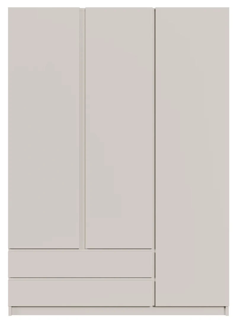 Drehtürenschrank Bemmi mit drei Türen und zwei Schubladen, 150 cm, Kaschmir