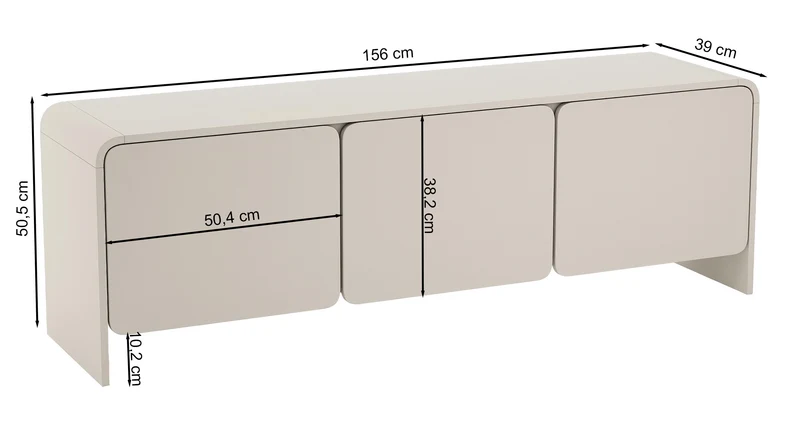 Drehtüriger TV-Schrank Lummo 156 cm Kaschmir