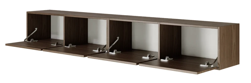Hängender TV-Schrank Framme mit vier Klapptüren, 200 cm, Wisconsin-Nussbaum