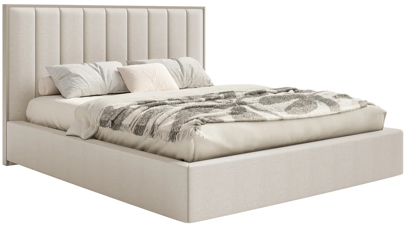 Polsterbett 180x200 cm Togents hellbeige Chenille, wasserabweisend