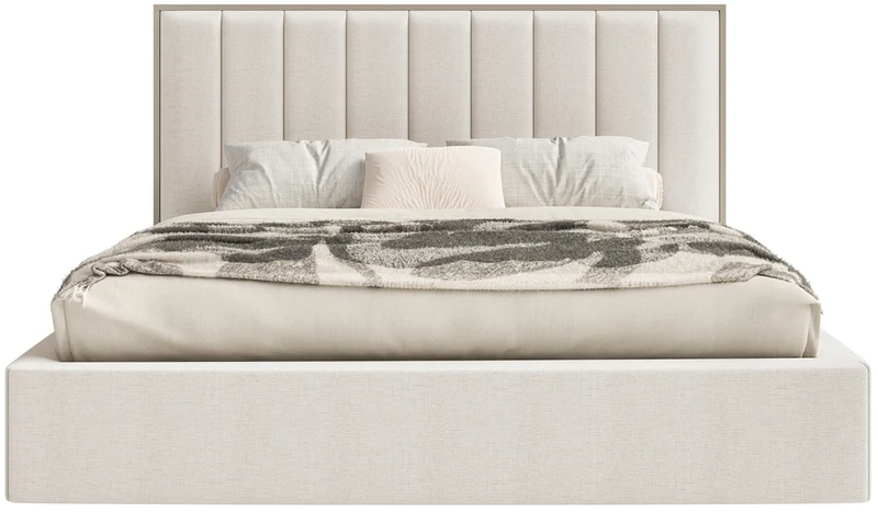 Polsterbett 180x200 cm Togents hellbeige Chenille, wasserabweisend