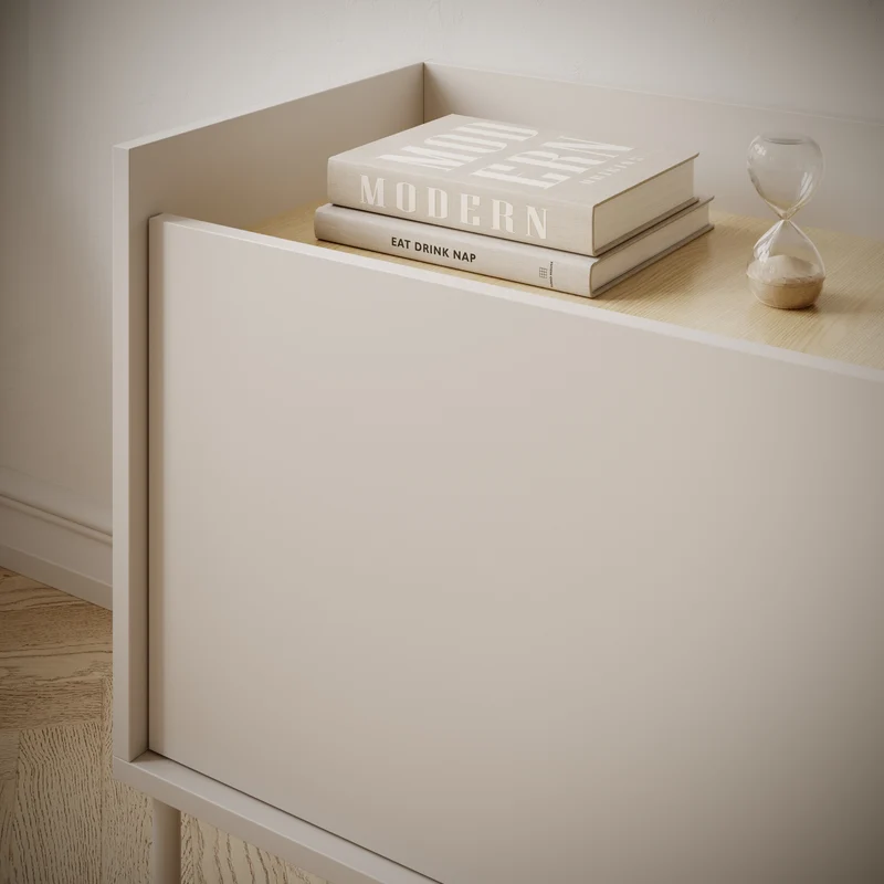 TV-Schrank Tovi, dreitürig, 140 cm, Kaschmir/Lindberg-Eiche