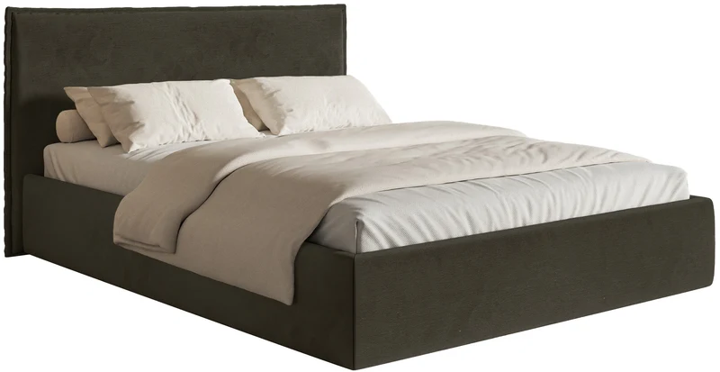 Polsterbett 200x200 cm Softie Slim beige, wasserabweisender Samt