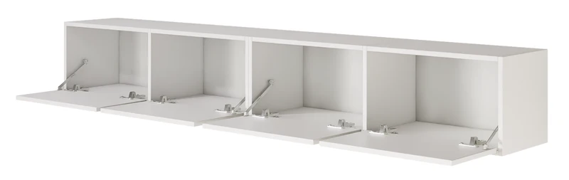 Hängender TV-Schrank Framme mit vier Klappen, 200 cm, weiß
