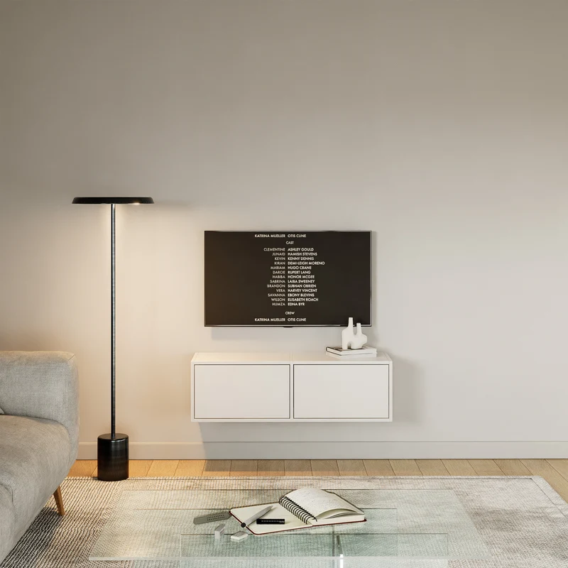 Hängender TV-Schrank Framme mit zwei Klappen, 100 cm, weiß