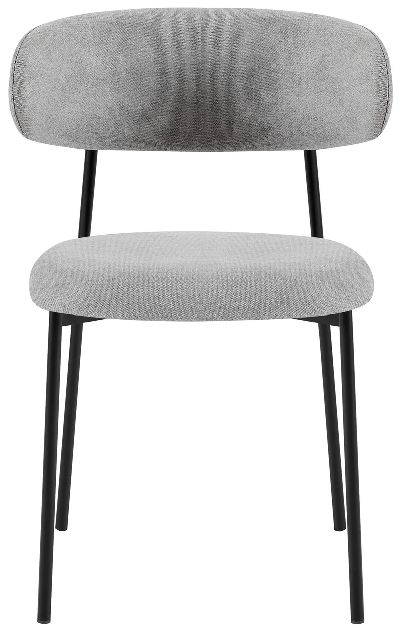 Gepolsterter Stuhl Lunaro aus hydrophobem Stoff, grauer Chenille