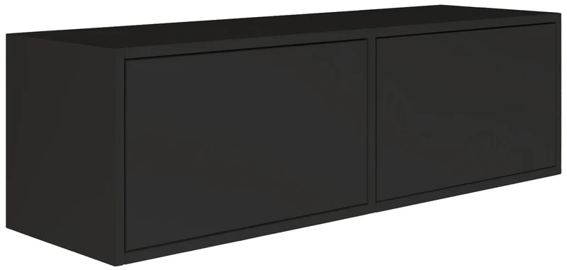 Hängender TV-Schrank Framme mit zwei Klappen, 100 cm, schwarz