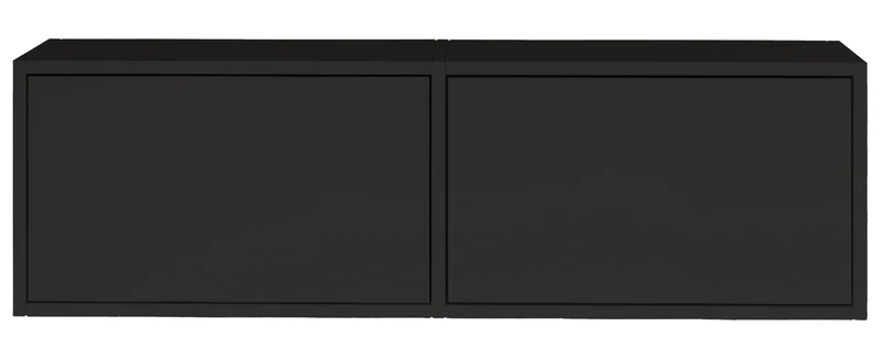 Hängender TV-Schrank Framme mit zwei Klappen, 100 cm, schwarz